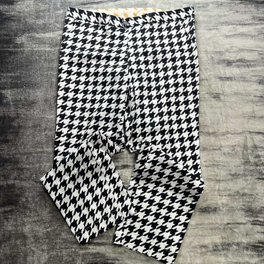 Loudmouth Golf Oakmont Houndstooth Pants Size 42x30L Cotton & Lycra
